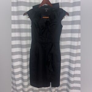 White House Black Market Black Midi Dress Size 00 excellent condition